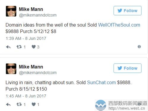 成本低至8美元!Mike Mann將這枚長域名賣出67000元!